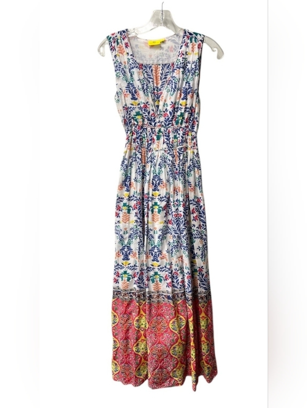Roberta Roller Rabbit Sleeveless Floral Maxi Dress in White, Blue, Red, Yellow